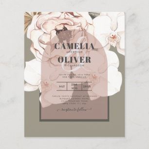 Trending MOSS BLUSH WEDDING Sage Dusty Pink Flyer