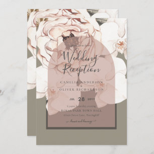 Trending MOSS BLUSH WEDDING Sage Dusty Pink Invitation