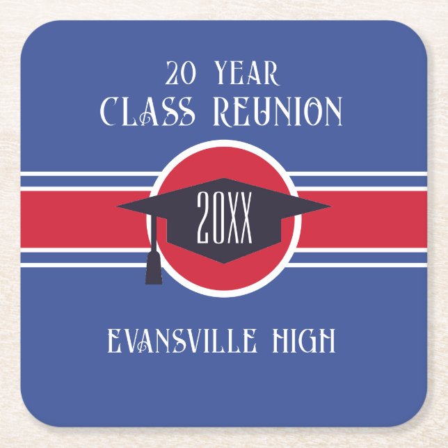 Trending! New class reunion party  Square Paper Coaster (Front)