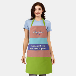 Trending Personalised TASTE AND SEE Christian Apron
