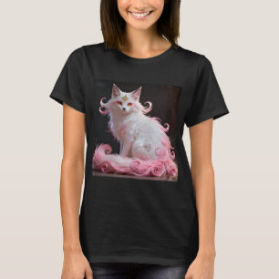 Trending Pink White Japanese Kitsune Fox Portrait T-Shirt