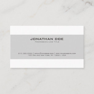 Trending Professional Modern Stylish Grey White Business Card
