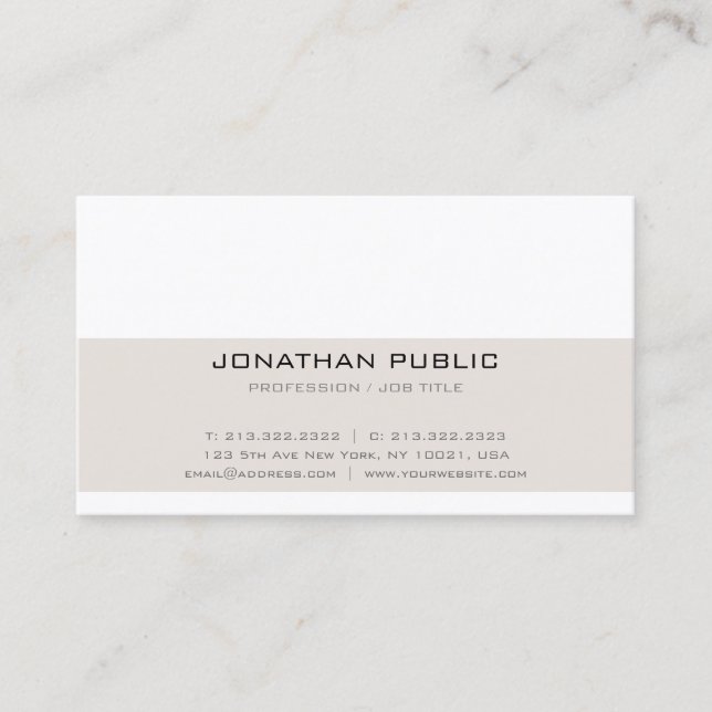 Trending Professional Sleek Creative Modern Plain Business Card (Front)