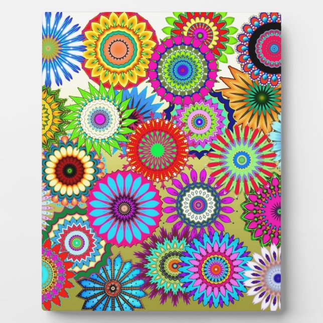 Trending Psychadelic Flower Power Print Accessory Plaque (Front)