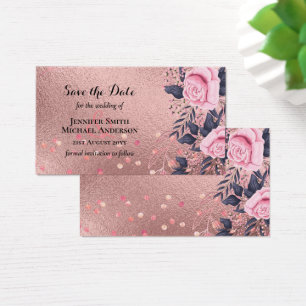 Trending ROSEGOLD Wedding Pink Navy Metallic