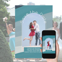 Trending Save the Date | Photo Teal Navy Blue Aqua
