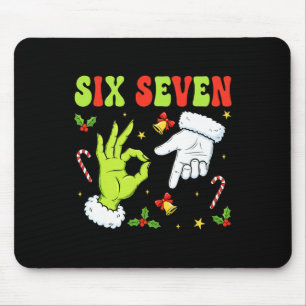 Trending Six Seven Christmas Meme 67 Xmas Funny Ch Mouse Pad