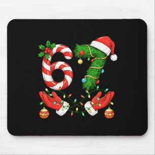 Trending Six Seven Meme Christmas 67 Santa Funny C Mouse Pad