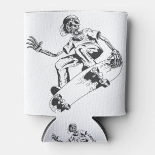 Trending Skating Skeleton play skateboard Can Cooler