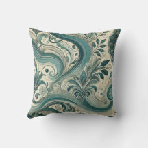 Trending Teal Intricate Floral & Swirling Pattern2