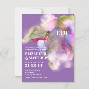Trending Technicolor Watercolor Wedding Invites