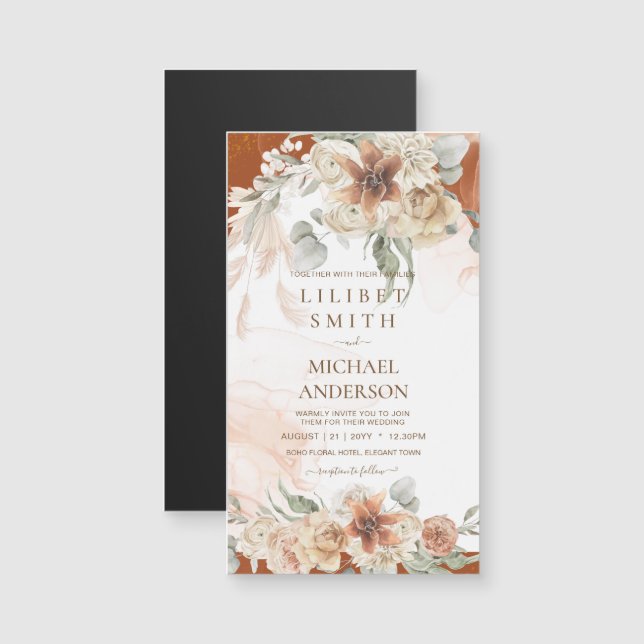 Trending Terracotta Pampas Grass Wedding (Front/Back)