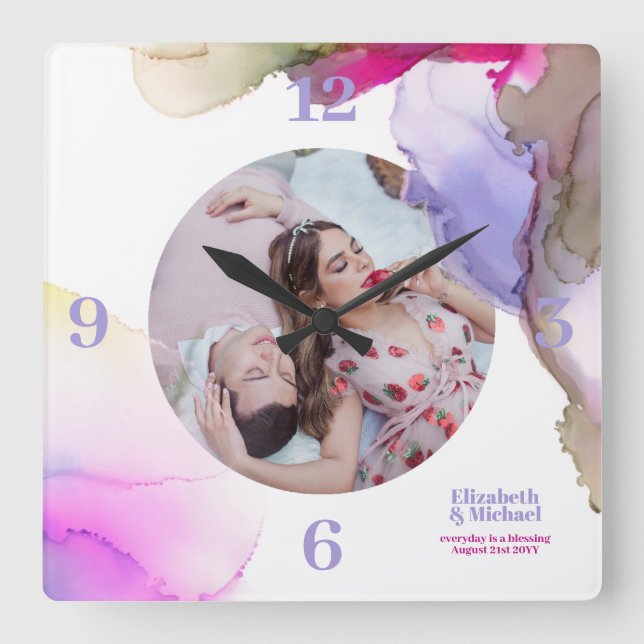 Trending Wall Clocks Moody Watercolor PHOTO (Front)