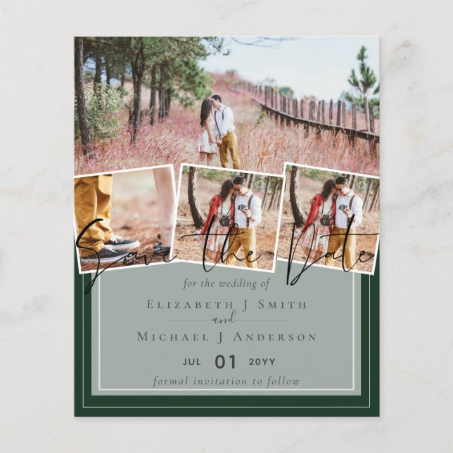 Trending Wedding Colours Green Sage Olive BUDGET (Front)