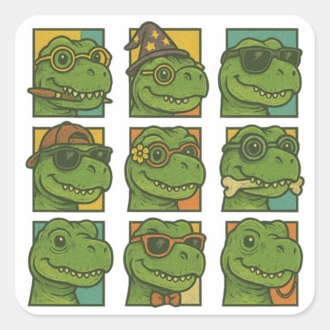 Trendosaurus Rex Square Sticker (Front)
