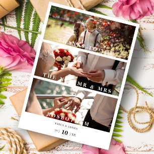 Trendsetting Minimalist Collage of 3 Modern Photos Thank You Card