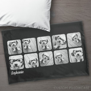 Trendy 10 Photos black white script name Pillowcase