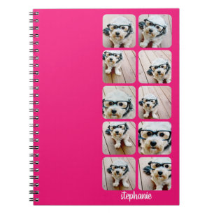 Trendy 10 Photos - hot pink and modern script name Notebook