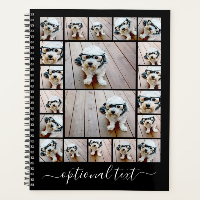 Trendy 20 Photo Collage Script Name - White Black Planner (Front)