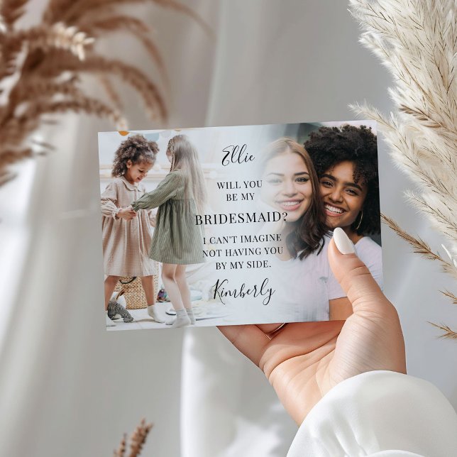 Trendy 2 Photo Will You Be My Bridesmaid? Proposal (Creator Uploaded)