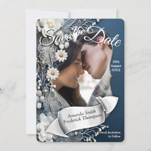 Trendy 3-D Denim Print with Costume Jewellery Invitation