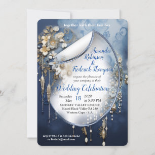 Trendy 3-D Denim Print with Costume Jewellery Invitation