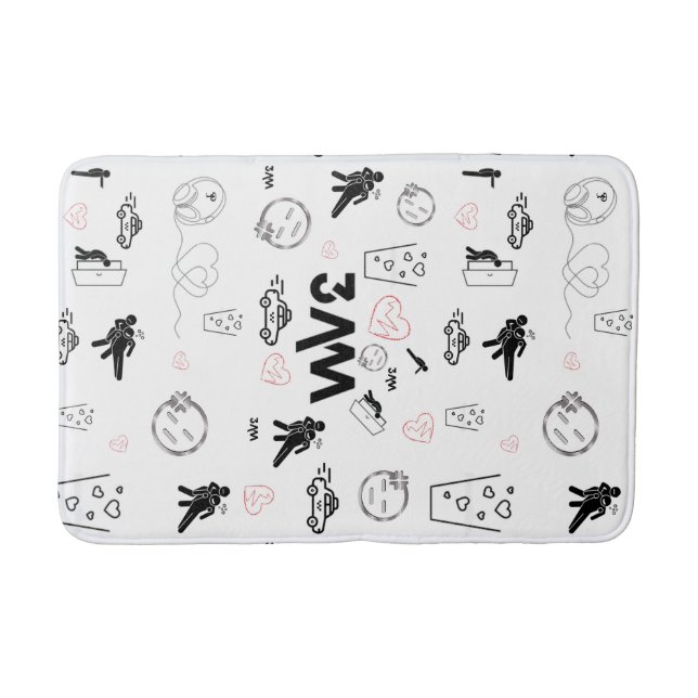 Trendy 3AM Doodle Art Bath Mat Décor (Front)
