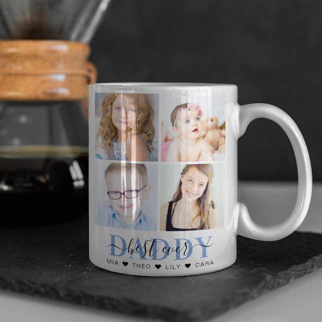 Trendy 4 Insta Photo Collage 'Best Daddy Ever' Coffee Mug (Creator Uploaded)