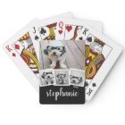 Trendy 4 Photo Collage Script Name White Black