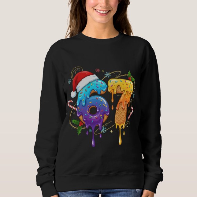 Trendy 6 7 Meme Six Seven Xmas Winter Holiday Sweatshirt (Front)