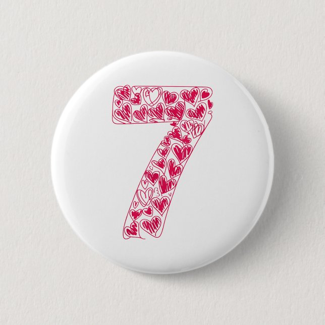 Trendy 6 7 Viral Sketch Heart 67 Cute Valentine Ma 6 Cm Round Badge (Front)