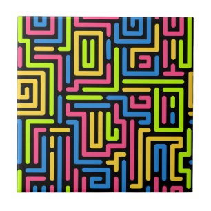 Trendy 80s Colourful Pattern Ceramic Tile