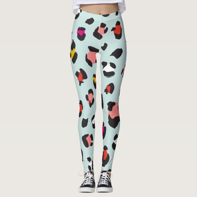 Trendy 80s Leopard Pattern Leggings (Front)