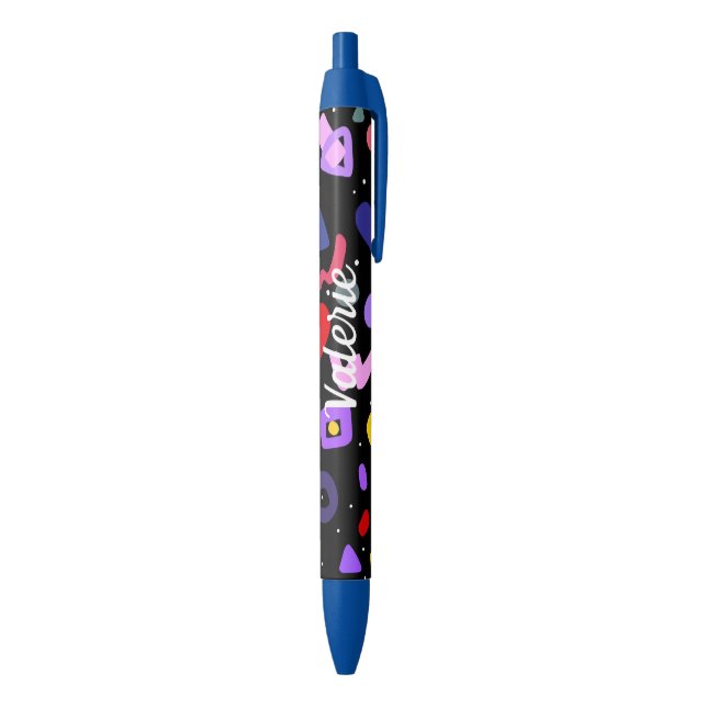 Trendy 80s Pattern Blue Ink Pen (Bottom (Vertical))