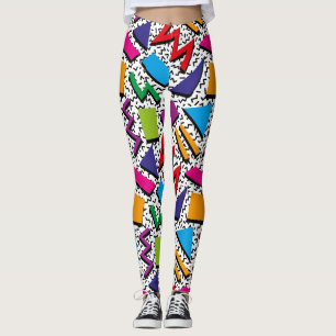 Trendy 80s Pattern Colorful Leggings