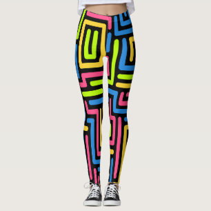 Trendy 80s Pattern Colourful Leggings