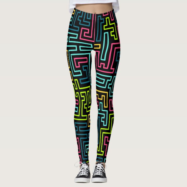 Trendy 80s Pattern Leggings (Front)