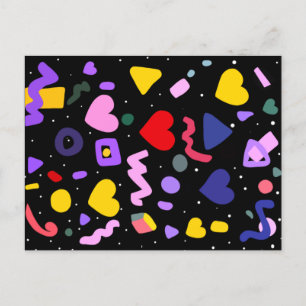Trendy 80s Pattern  Postcard