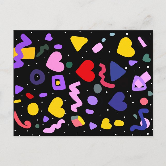 Trendy 80s Pattern  Postcard (Front)