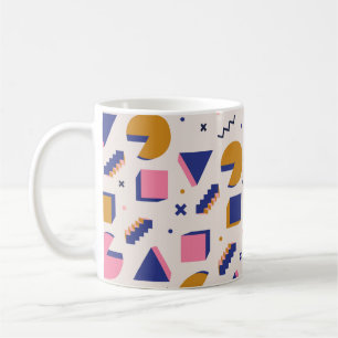 Trendy 90s memphis geometric seamless pattern. Vin Coffee Mug