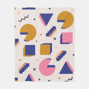 Trendy 90s memphis geometric seamless pattern. Vin Fleece Blanket