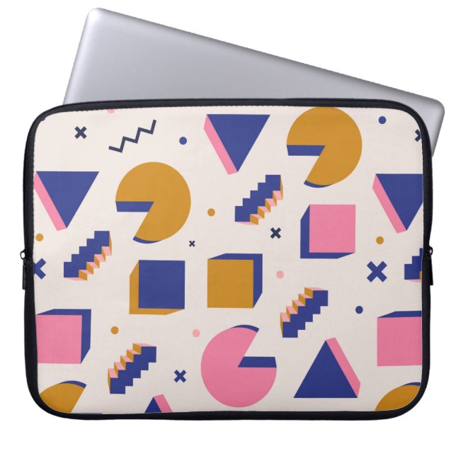 Trendy 90s memphis geometric seamless pattern. Vin Laptop Sleeve (Front)
