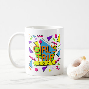 Trendy 90's Style Girl's Trip 2023 Customizable Coffee Mug