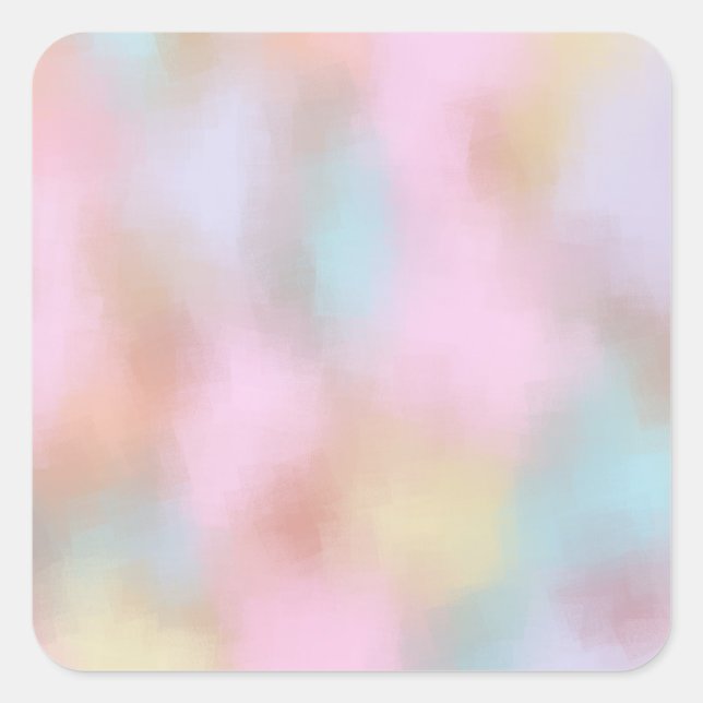 Trendy Abstract Art Pastel Colours Blank Template Square Sticker (Front)