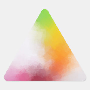 Trendy Abstract Art Yellow Blue Green Pink Red Triangle Sticker
