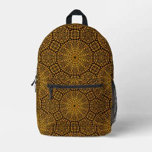 Trendy Abstract Black & Gold Dot Art Pattern Printed Backpack