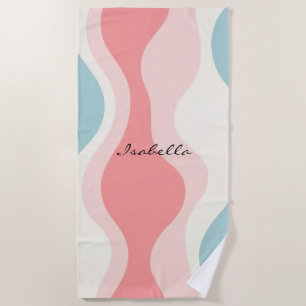 Trendy Abstract Blush Pink Mint Collection Beach Towel