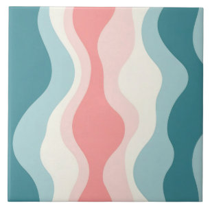 Trendy Abstract Blush Pink Mint Collection Ceramic Tile