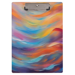 Trendy Abstract Bright Blue yellow Pattern Clipboard