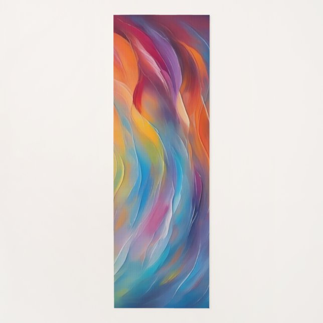 Trendy Abstract Bright Blue yellow Pattern   Yoga Mat (Front)